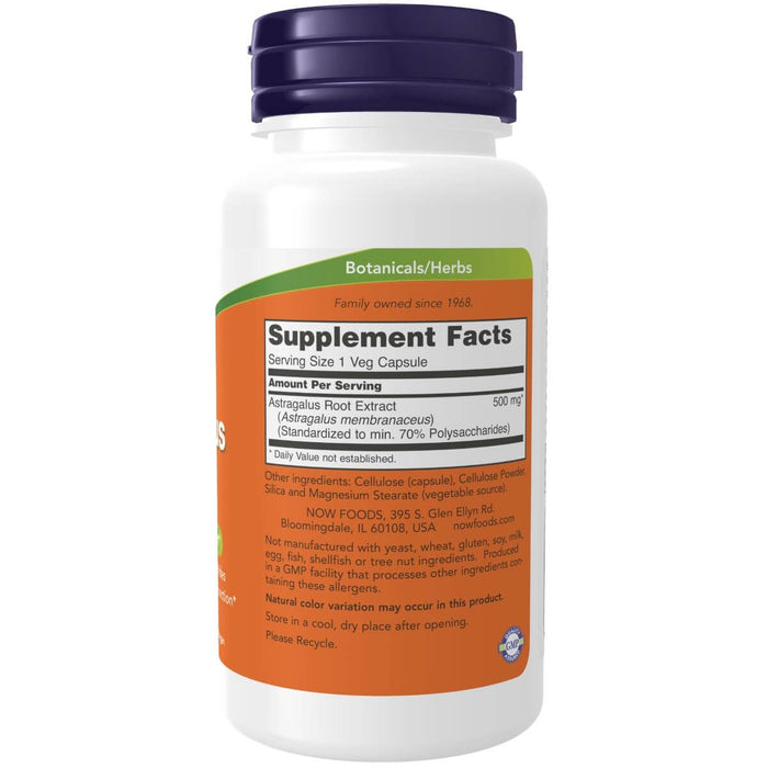 NOW Foods Astragalus Extract 500 mg 90 Veg Capsules | Premium Supplements at MYSUPPLEMENTSHOP