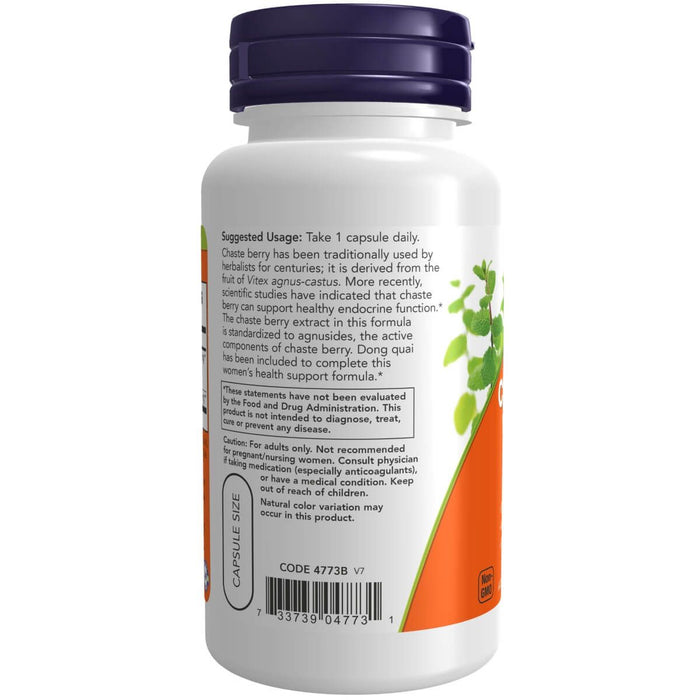 NOW Foods Chaste Berry Vitex Extract 300 mg 90 Veg Capsules | Premium Supplements at MYSUPPLEMENTSHOP