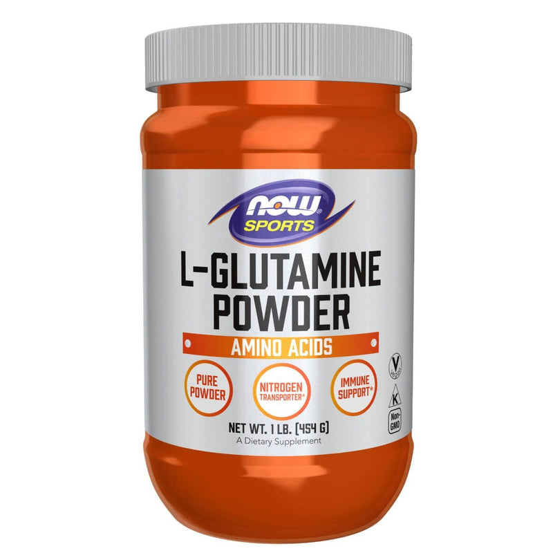 NOW Foods L-Glutamine Powder 1 lbs (454 g) | Premium Supplements at MYSUPPLEMENTSHOP
