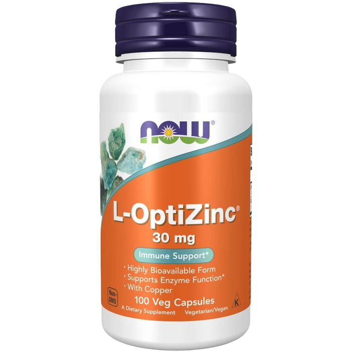 NOW Foods L-OptiZinc, 30 mg – 100 Kapseln