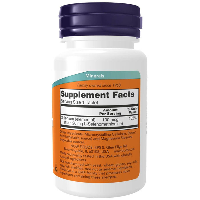 NOW Foods Selenium 100 mcg 100 Tablets | Premium Supplements at MYSUPPLEMENTSHOP