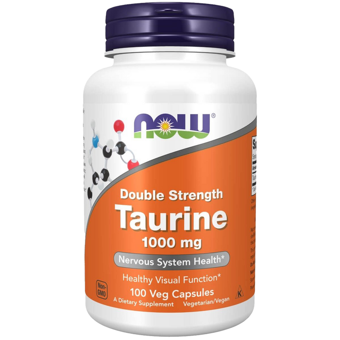 NOW Foods Taurin, 1000 mg doppelte Stärke – 100 Kapseln