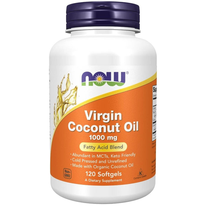 NOW Foods Virgin Coconut Oil 1000 mg 120 Softgels - Omegas, EFAs, CLA, Oils at MySupplementShop by NOW Foods