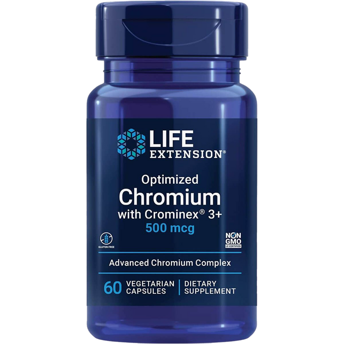 Life Extension Optimized Chromium with Crominex 3+, 500mcg, 60 Vegetarian Capsules