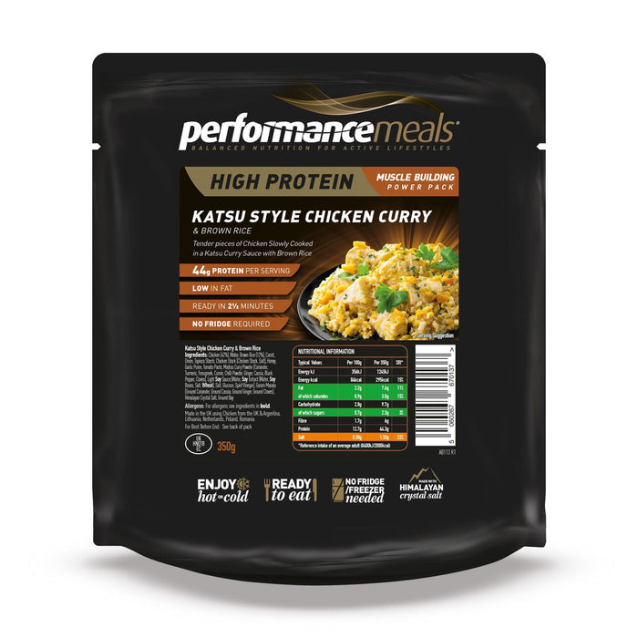 Performance Meals Hühnchen-Curry und brauner Reis im Katsu-Stil – 1 Packung