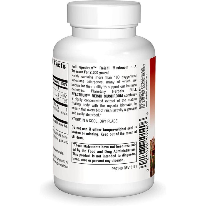Planetary Herbals Full Spectrum Reishi Mushroom 460mg 100 Tablets | Premium Supplements at MYSUPPLEMENTSHOP
