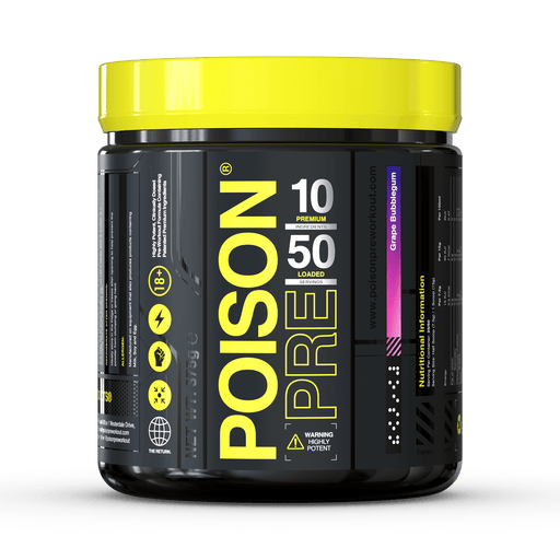 Poison Pre 375g Grape Bubblegum - Pre Workout at MySupplementShop by Poison