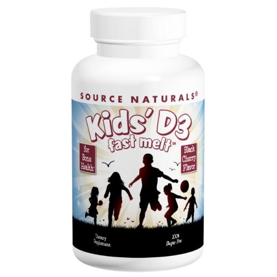 Source Naturals Kids Vitamin D-3 400iu 100 Black Cherry Fast Melts - Children's Immunity at MySupplementShop by Source Naturals