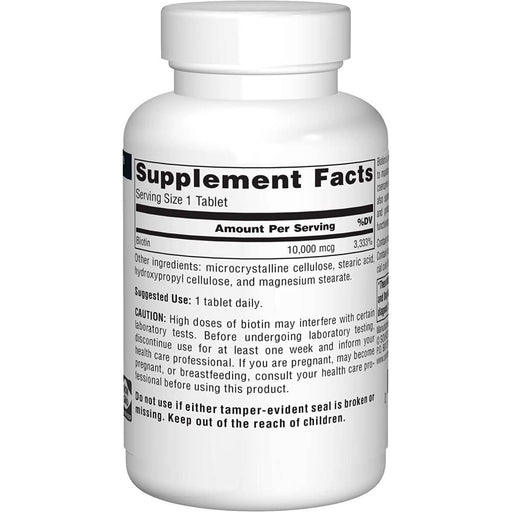 Source Naturals Biotin 10,000mcg 60 Tablets | Premium Supplements at MYSUPPLEMENTSHOP