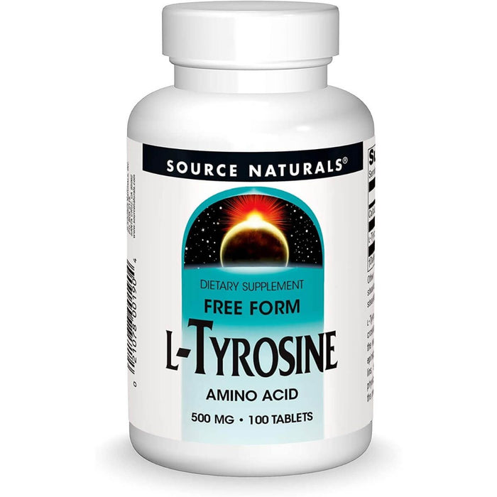 Source Naturals L-Tyrosine 500mg 100 Tablets - Brain & Memory at MySupplementShop by Source Naturals