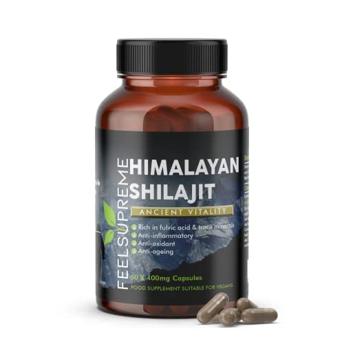 Himalayan Shilajit Capsules 100% Pure Natural a Powder Rich in Trace Minerals Magnesium Zinc Potassium & Iron Fulvic & Humic Acid 60 Capsules - 2 Months Supply | High-Quality Combination Multivitamins & Minerals | MySupplementShop.co.uk