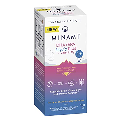 MINAMI DHA+EPA Liquid Kids + Vitamin D3 - 100ml | High-Quality DHA | MySupplementShop.co.uk
