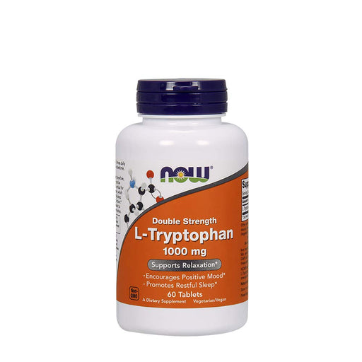 NOW Foods L-Tryptophan, 1000mg Double Strength - 60 tabs - Amino Acids and BCAAs at MySupplementShop by NOW Foods