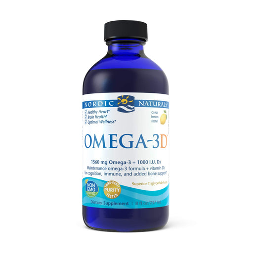 Nordic Naturals Omega-3D, 1560mg Lemon - 237 ml. - Health and Wellbeing at MySupplementShop by Nordic Naturals