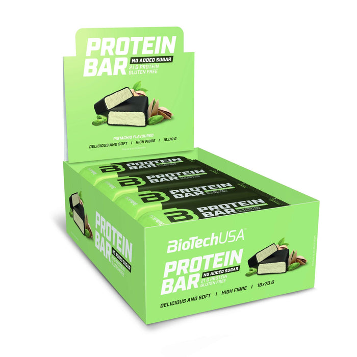 BioTechUSA Protein Bar, Pistachio - 16 x 70g | High-Quality Health Foods | MySupplementShop.co.uk