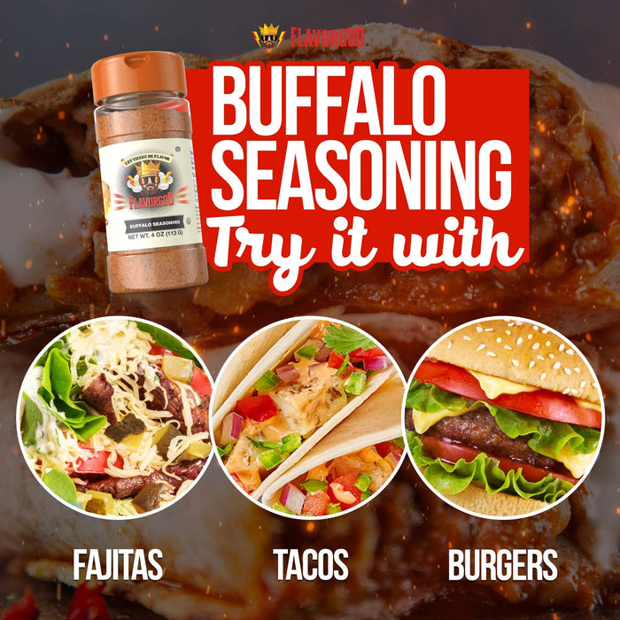 FlavorGod Buffalo Seasoning - 113g | High-Quality Mixed Spices & Seasonings | MySupplementShop.co.uk