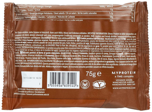 MyProtein Baked Cookie 12x75g Chocolate | High-Quality Protein Bars | MySupplementShop.co.uk