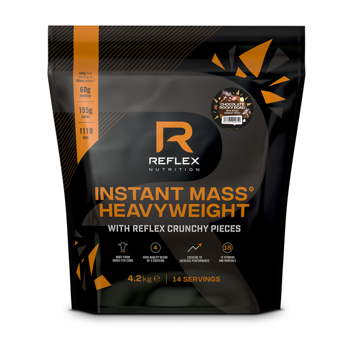 Reflex Nutrition Instant Mass Heavyweight with Crunchy Pieces 4.2kg Chocolate Rocky Road | High-Quality Health Foods | MySupplementShop.co.uk