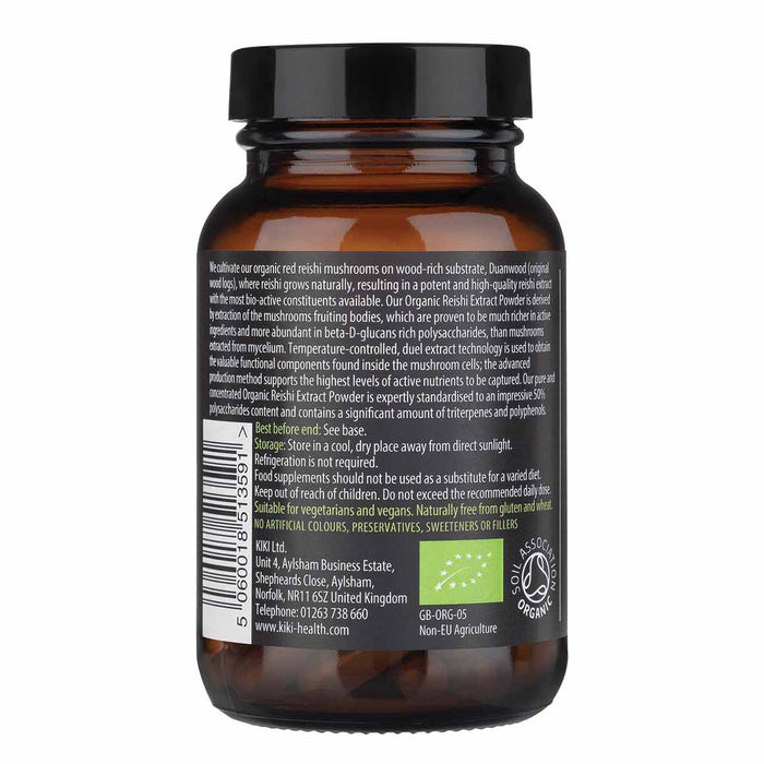 Kiki Health Organic Reishi Extract Mushroom 60 Vegicaps | High-Quality Vitamins & Supplements | MySupplementShop.co.uk