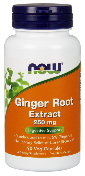 NOW Foods Ginger Root Extract, 250mg - 90 vcaps - Health and Wellbeing at MySupplementShop by NOW Foods