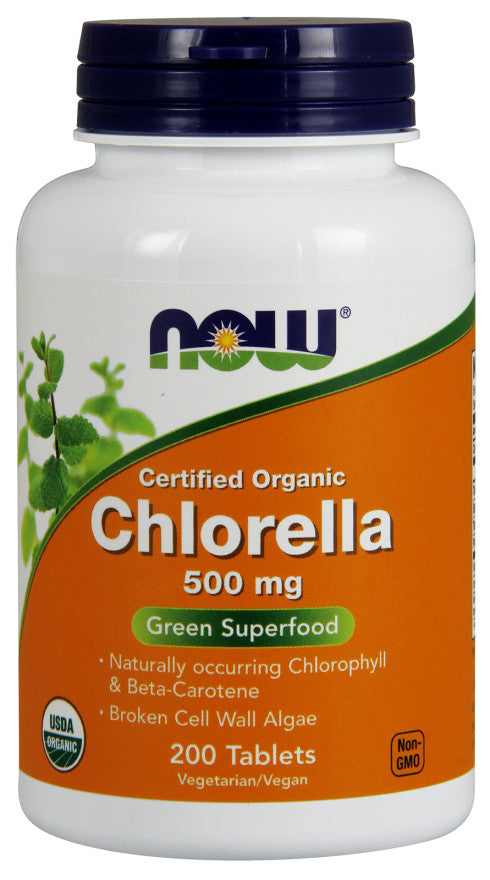 NOW Foods Chlorella, 500mg Organic - 200 tabs | High-Quality Health and Wellbeing | MySupplementShop.co.uk