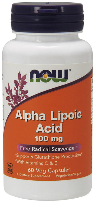 NOW Foods Alpha Lipoic Acid with Vitamins C & E, 100mg - 60 vcaps - Health and Wellbeing at MySupplementShop by NOW Foods