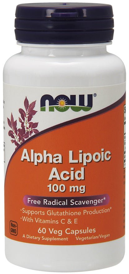 NOW Foods Alpha Lipoic Acid with Vitamins C & E, 100mg - 60 vcaps | High-Quality Health and Wellbeing | MySupplementShop.co.uk