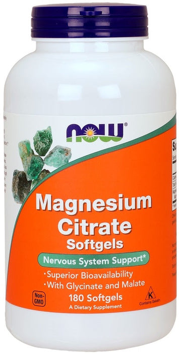 NOW Foods Magnesium Citrate Softgels - 180 softgels - Vitamins & Minerals at MySupplementShop by NOW Foods