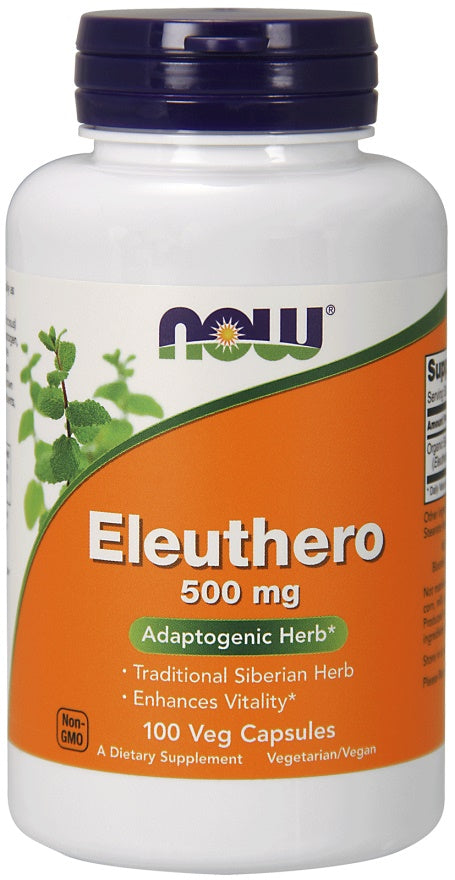 NOW Foods Eleuthero, 500mg - 100 vcaps | High-Quality Health and Wellbeing | MySupplementShop.co.uk