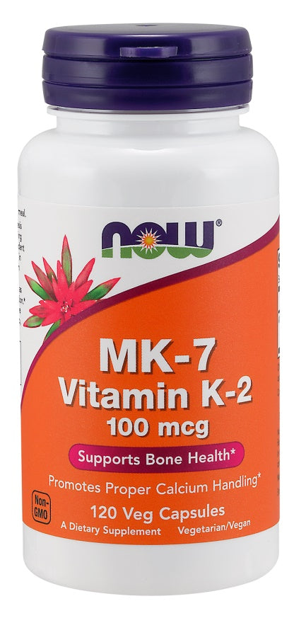 NOW Foods MK-7 Vitamin K-2, 100mcg - 120 vcaps - Vitamins & Minerals at MySupplementShop by NOW Foods