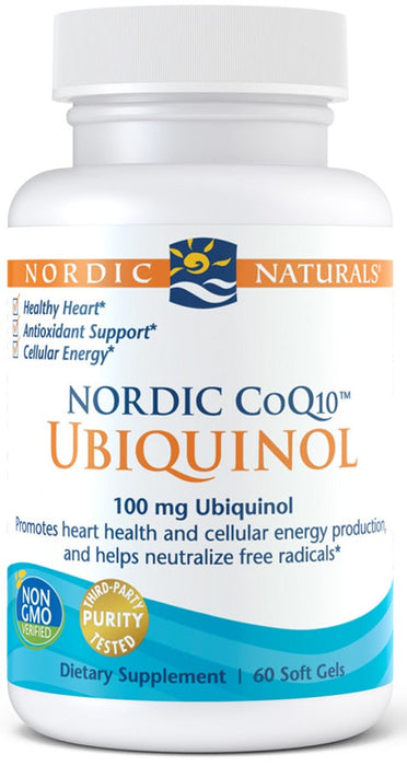 Nordic Naturals Nordic CoQ10 Ubiquinol 100mg  60 softgels - Health and Wellbeing at MySupplementShop by Nordic Naturals