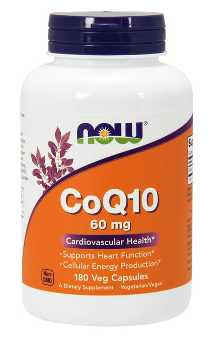 NOW Foods CoQ10, 60mg - 180 vcaps - Health and Wellbeing at MySupplementShop by NOW Foods