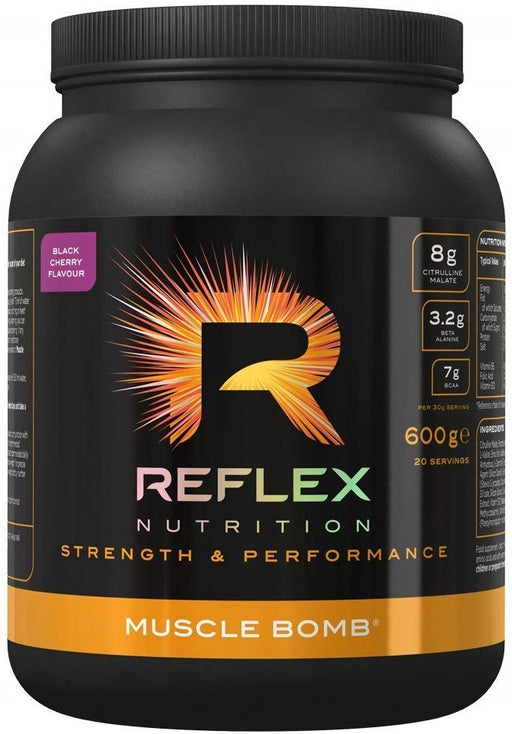 Reflex Nutrition Muscle Bomb, Black Cherry - 600 grams | High-Quality Pre & Post Workout | MySupplementShop.co.uk