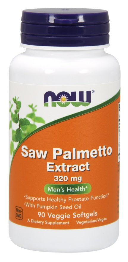 NOW Foods Saw Palmetto Extract with Pumpkin Seed Oil, 320mg - 90 veggie softgels | High-Quality Sports Supplements | MySupplementShop.co.uk