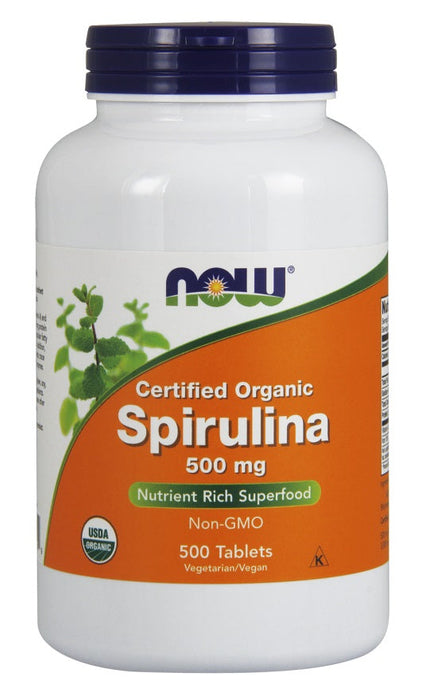 NOW Foods Spirulina Organic, 500mg - 500 tabs - Health and Wellbeing at MySupplementShop by NOW Foods