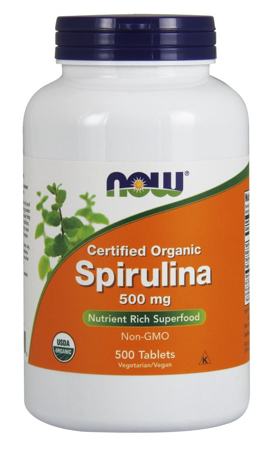 NOW Foods Spirulina Organic, 500mg - 500 tabs | High-Quality Health and Wellbeing | MySupplementShop.co.uk