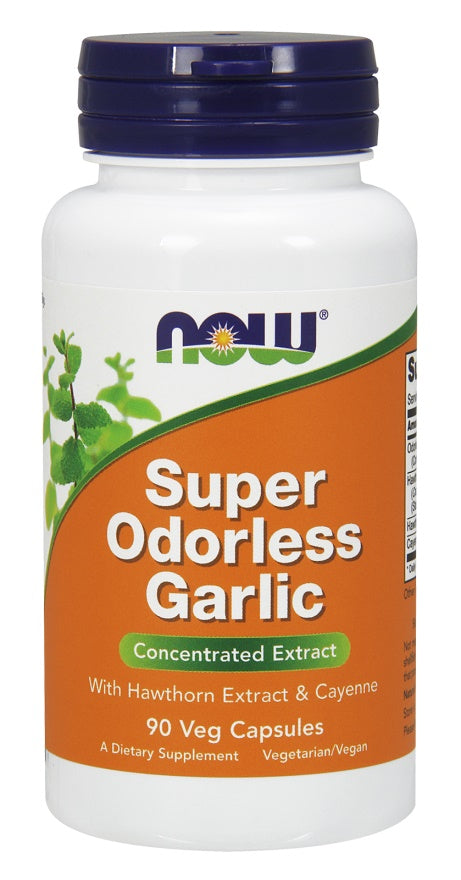 NOW Foods Super Odorless Garlic - Concentrated Extract - 90 vcaps | High-Quality Health and Wellbeing | MySupplementShop.co.uk