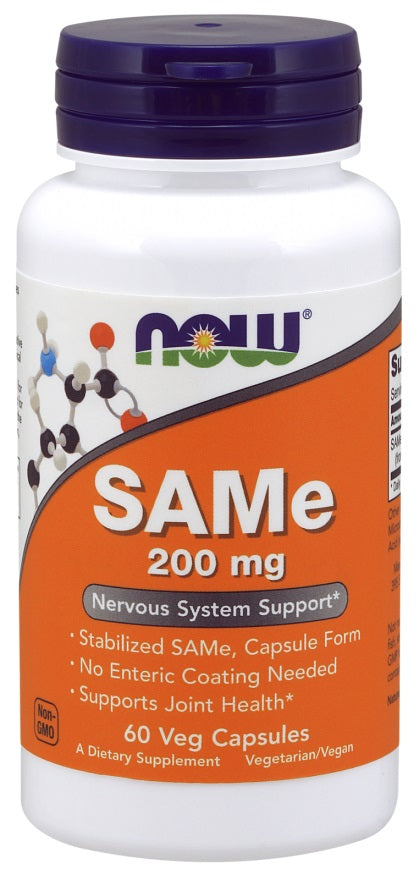 NOW Foods SAMe, 200mg - 60 vcaps | High-Quality Joint Support | MySupplementShop.co.uk