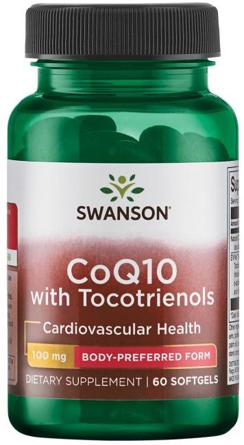 Swanson CoQ10, 100 mg (with 10mg Tocotrienols) - 60 softgels | High-Quality Health and Wellbeing | MySupplementShop.co.uk