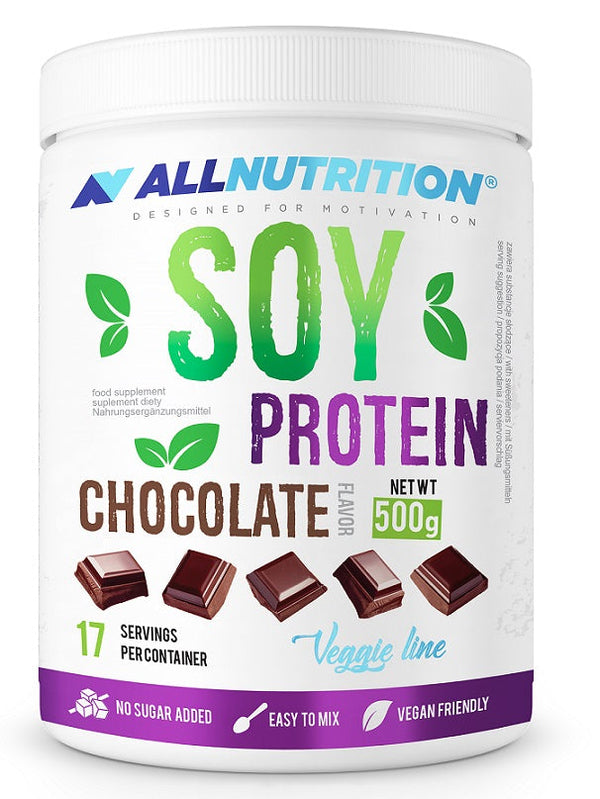 Allnutrition Soy Protein, Chocolate - 500g | High-Quality Combination Multivitamins & Minerals | MySupplementShop.co.uk