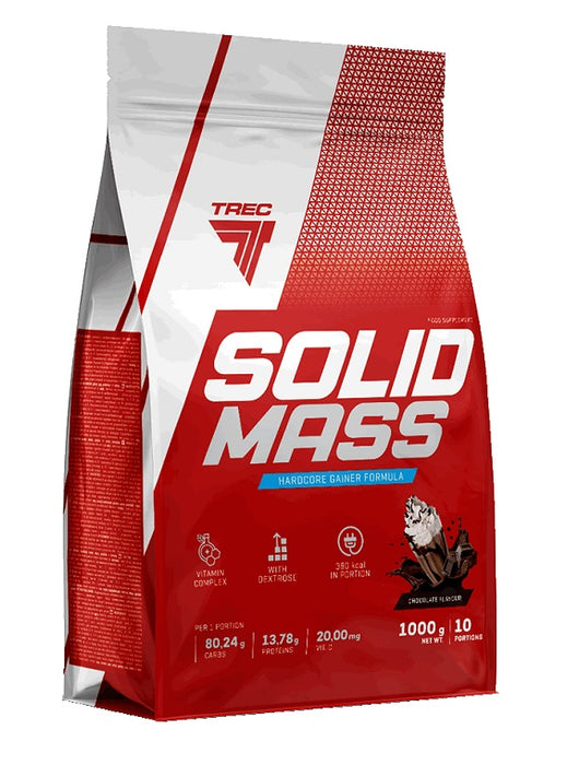 Trec Nutrition Solid Mass, Strawberry - 1000 grams - Default Title - Weight Gainers & Carbs at MySupplementShop by Trec Nutrition