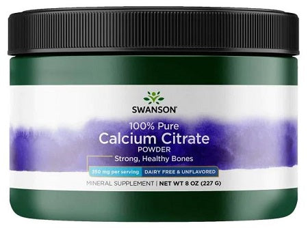 Swanson Calcium Citrate Powder, 100% Pure and Dairy-Free - 227g - Vitamins & Minerals at MySupplementShop by Swanson