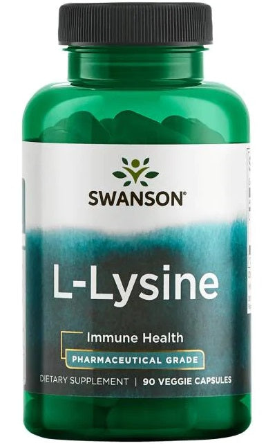 Swanson AjiPure L-Lysine, 500mg - 90 vcaps | High-Quality Amino Acids and BCAAs | MySupplementShop.co.uk