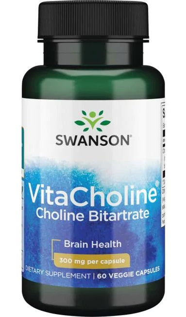 Swanson VitaCholine Choline Bitartrate, 300mg - 60 vcaps - Health and Wellbeing at MySupplementShop by Swanson