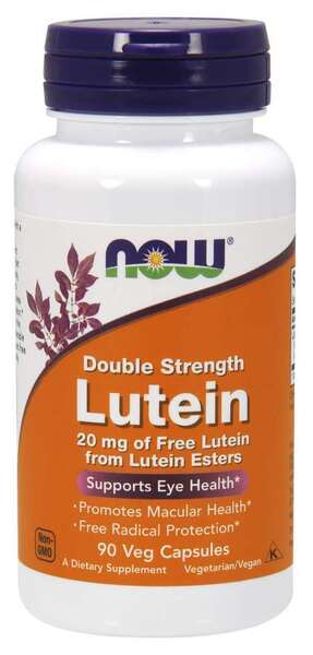 NOW Foods Lutein, 20mg Double Strength - 90 vcaps | High-Quality Sports Supplements | MySupplementShop.co.uk