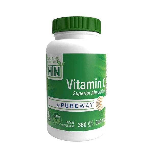 Health Thru Nutrition Vitamin C, 500mg - 360 vcaps | High-Quality Sports Supplements | MySupplementShop.co.uk