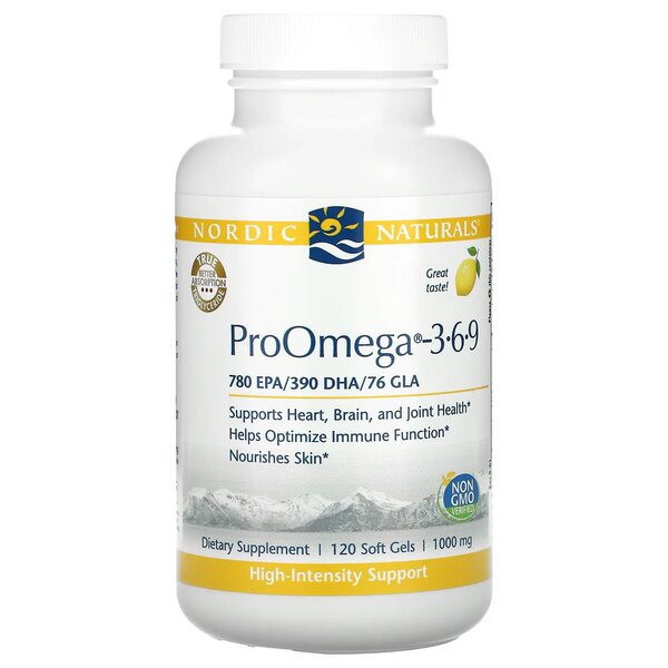 Nordic Naturals ProOmega 3-6-9, Lemon - 120 softgels | High-Quality Joint Support | MySupplementShop.co.uk