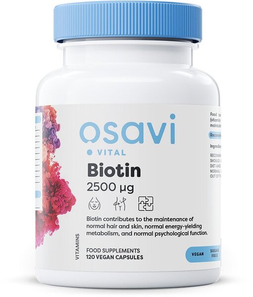 Osavi Biotin, 2500mcg - 120 vegan caps | High-Quality Sports Supplements | MySupplementShop.co.uk