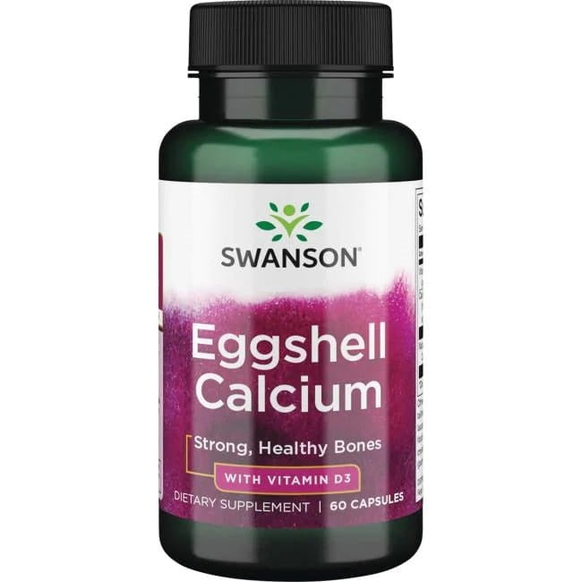 Swanson Eggshell Calcium with Vitamin D-3 - 60 caps | High-Quality Vitamins & Minerals | MySupplementShop.co.uk