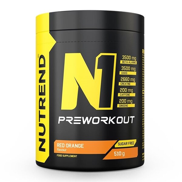 Nutrend N1 Pre-Workout, Red Orange - 510 grams | High-Quality Pre & Post Workout | MySupplementShop.co.uk